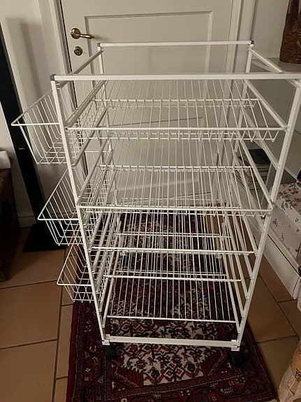 Elfa, förvaring, trådback, skoställ