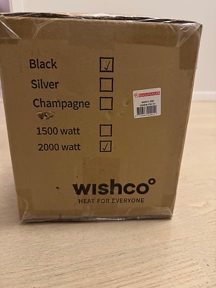 Wishco terrassvärmare svart 2000 watt