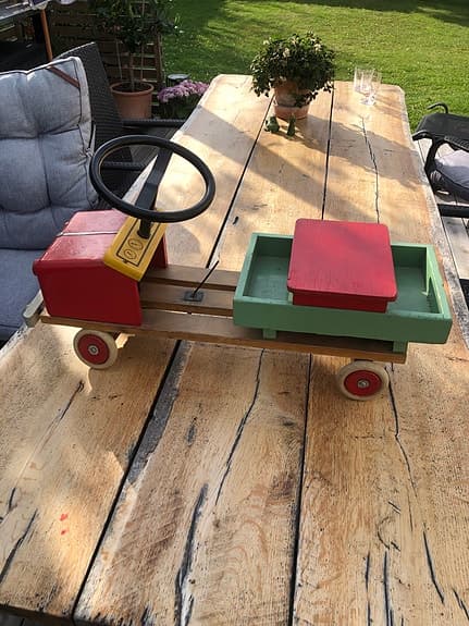 BRIO gåbil trä röd grön