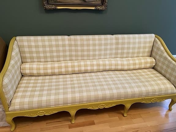 Soffa-Trågsoffa rutigt tyg