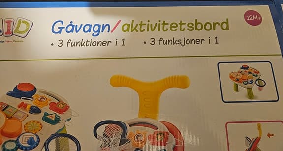 Gåvagn och akvtivitetsbord