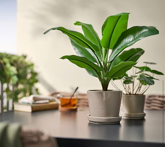 Konstgjord bananplanta – 2 st (nya)