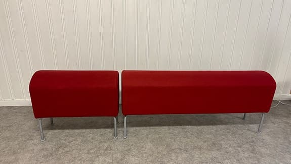 Pastill bänk pall IKEA 2 st röda - köp en eller två - olika storlekar
