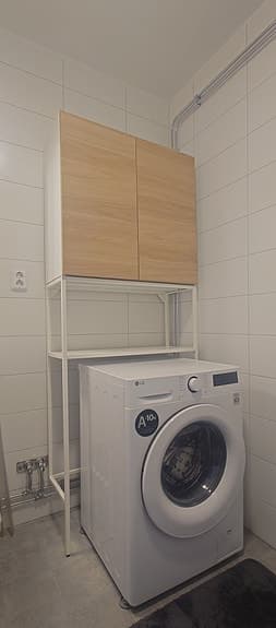 IKEA ENHET förvaringskombination, vit/ekmönstrad