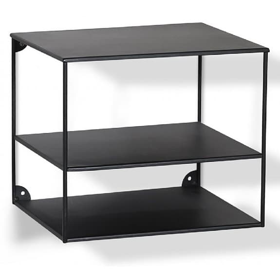 Svart hylla/sängbord i metall