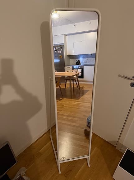 IKEA KNAPPER golvspegel vit 48x160 cm