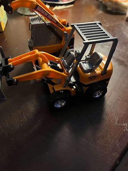 Leksaksfordon byggmaskiner set gul plast