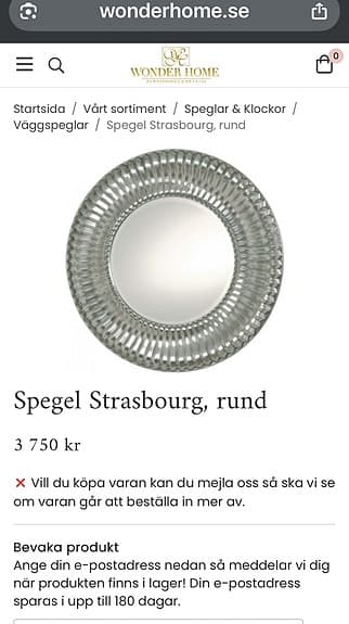 100cm Strasbourg Spegel 1699kr
