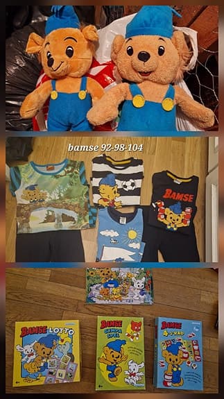 Bamse -bamsespel, pussel, bamsegossedjur, bamsekläder