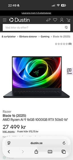 Razer Blade 16 (2025) – Helt ny | Ryzen AI 9 | RTX 5060