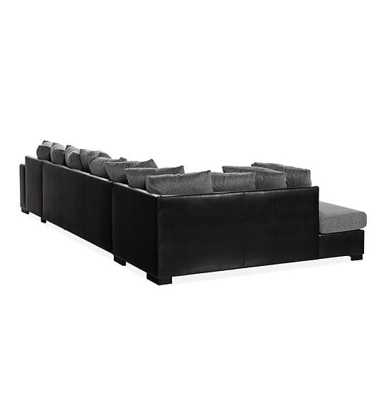 Large Soffa med Divan och Schäslong i Konstläder/Tyg