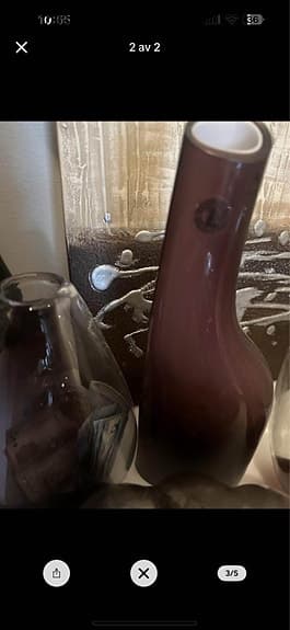 vaser glas brun och klarglas