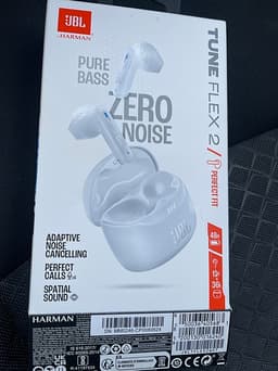 JBL Tune Flex 2 trådlösa in‑ear hörlurar med laddningsetui vit