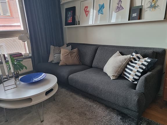 Soffa mörkgrå Mio Macy XL 3-sits