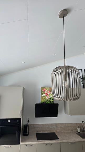 Taklampa pendel beige Ø32,5 cm