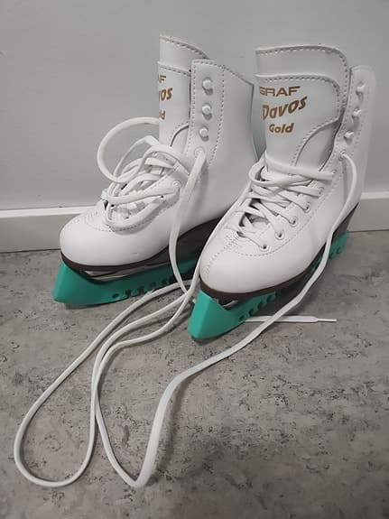 Graf Davos Gold konståkning skridskor barn storlek 31 vit