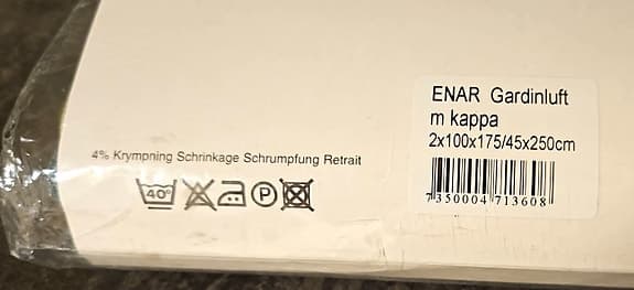 Färdigsydd gardin randig flerfärgad