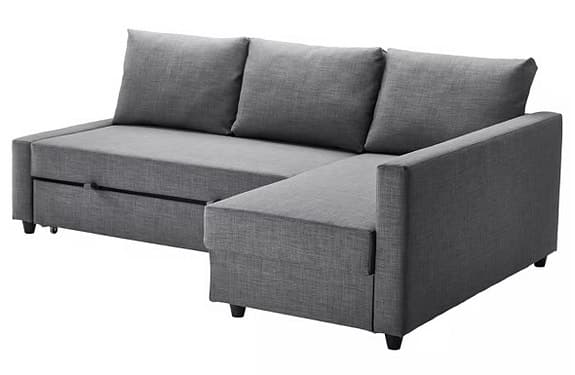 FRIHETEN Hörnbäddsoffa med förvaring, Skiftebo mörkgrå