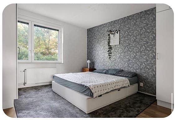 Bed frame w storage and headboard, white/Lönset and mattress