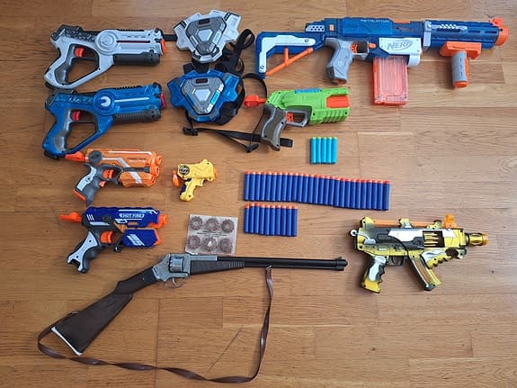 Nerf gevär, lazertag mm