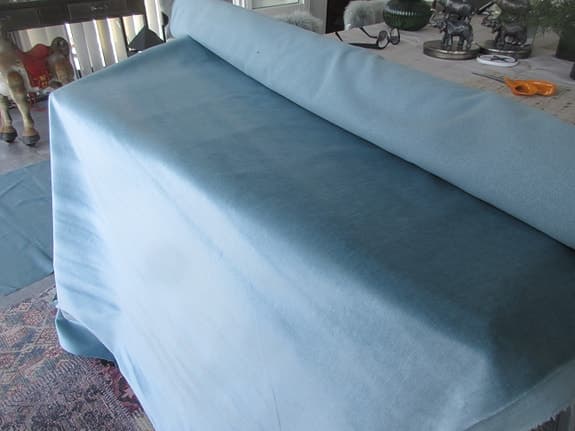Möbeltyg Sammet Turkosblå 145x270 cm.