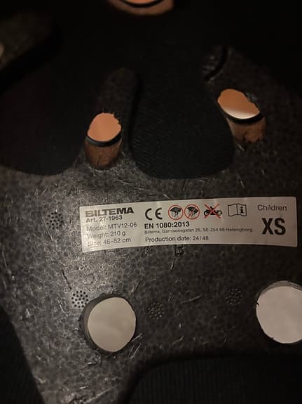 Biltema cykelhjälm barn XS svart