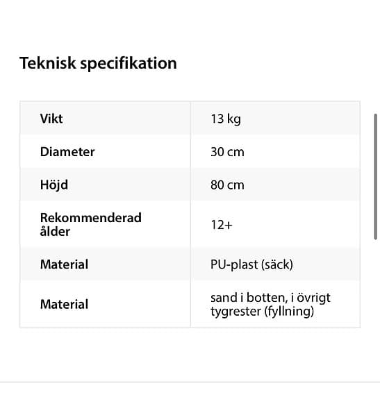Sandsäck boxningssäck 80 cm svart röd PU-plast