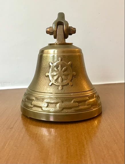 Vintage skeppsklocka fartygsklocka grötklocka brons E.M. Mora nautica maritimt