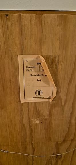 Spegel Fröseke Ab nybrofabriken kristallglas 123*33cm teak