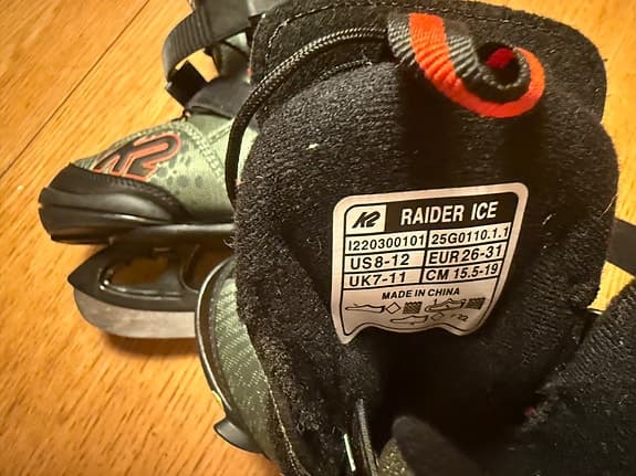 K2 Raider Ice skridskor barn storlek 26-31 grön svarta