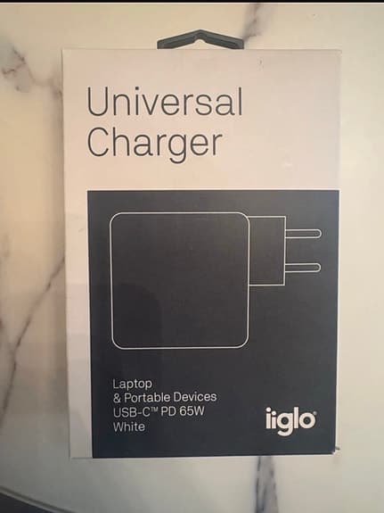 Iglo universal laddare USB‑C PD 65W vit