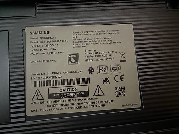 Samsung 85" Q80C QLED 4K Smart TV (2023).