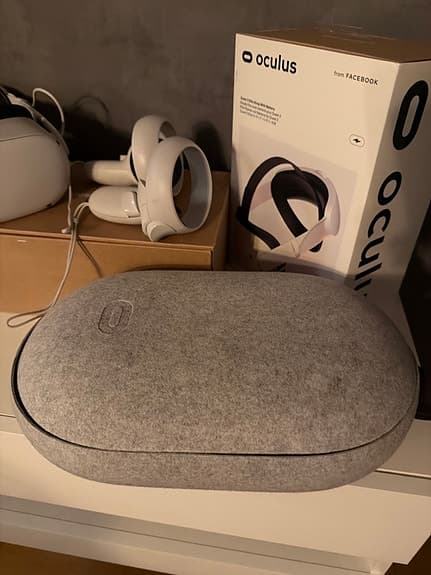 Oculus Quest 2 VR-headset vitt elite head strap extra batteri.