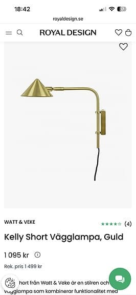 Watt & Veke Kelly vägglampa