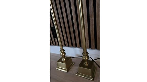 2st 65cm Bordslampor Lampfot med Lampskärm Mässing