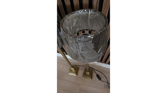 2st 65cm Bordslampor Lampfot med Lampskärm Mässing