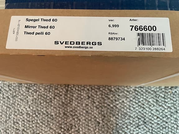 Badrumsspegel,  Svedbergs Tived 60 * 80cm, med separat led belysning