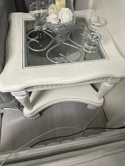 Design Letters soffbord vitt glas