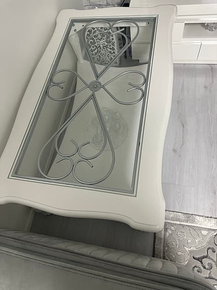 Design Letters soffbord vitt glas