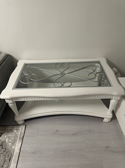 Design Letters soffbord vitt glas