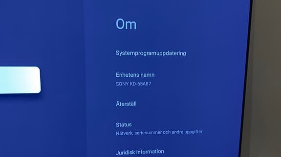 Sony KD65A87 - Exklusiv 65-tums 4K OLED-TV med fantastisk bildkvalitet.