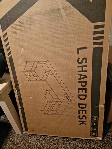 Hörnskrivbord med förvaring Oöppnad förpackning Oanvänd