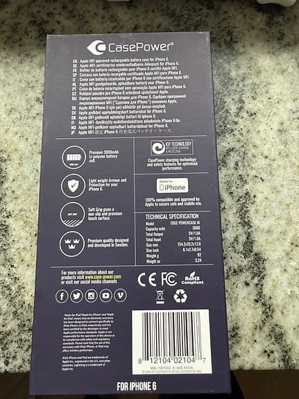 Helt nytt batteriskal iPhone 6 – CasePower 3000 mAh (Apple MFI)