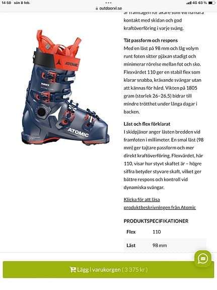 Atomic Hawx Ultra 110 S GW pjäxor dark blue/red stl 26/26,5
