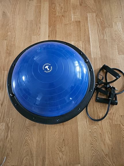 BOSU balansboll blå med träningsband