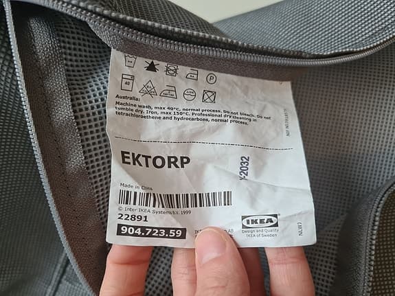 Klädsel Ektorp-soffa tvåsits, ljusgrå