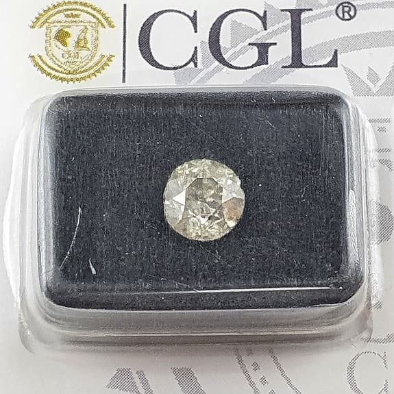 CGL rund briljantslipad diamant 1,01 ct fancy light yellow