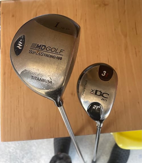MD Golf Superstrong 460 och XD Golf fairwaywood golfklubbor titanium