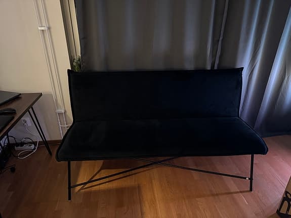 Petra Sofa - Distressed Copper / Black Velvet