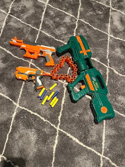 Nerf leksaksvapen set med pilar grön orange